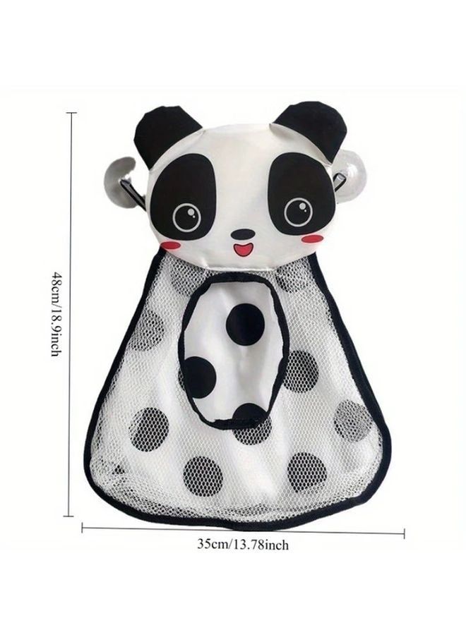 Red Panda With Suction Cup Mesh Storage Bag 13.78x18.9 Inch For Bathroom Shower Toys - Image 3