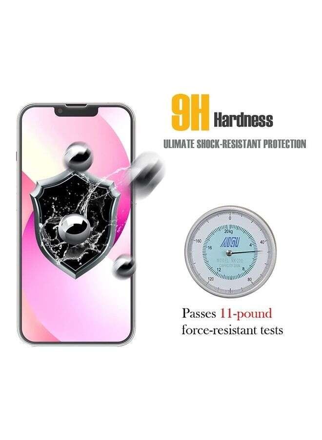 2-بيس iPhone 13/13 Pro واقي شاشة زجاجي مقوى شفاف - Image 3