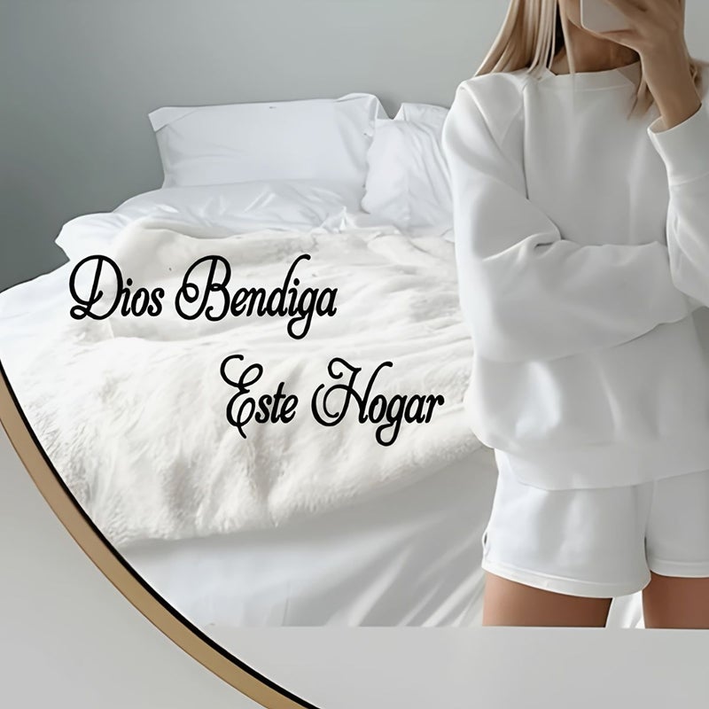 ملصق ديكور منزلي ديني نص بركة إسباني "Dios Bendiga Este Hogar" ملصق حائط بخط فني بسيط لاصق ذاتي لديكور المنزل ديكور جدار غرفة المعيشة خلفية دافئة تزيد من دفء المنزل - Image 4