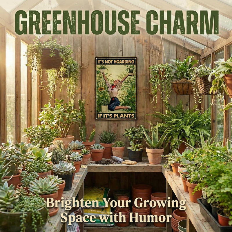 Bestylez Gardening Gifts Itâ€˜s Not Hoarding If It's Plants Vintage Garden Signs for Home Garden Greenhouse Living Room Bedroom Yard Backyard Outdoor Decor 8X12 Inch (3066) - Image 5