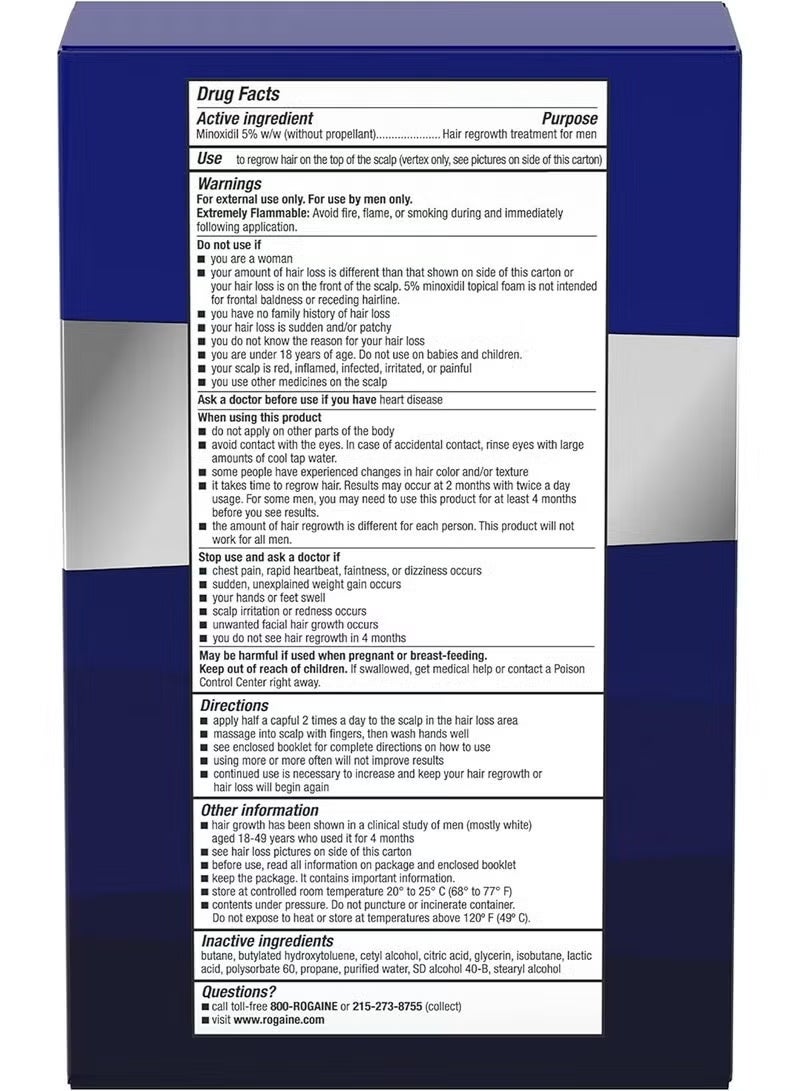 Regaine Men's 5% Minoxidil Foam Topical Aerosol Hair Regrowth Treatment, 3 Month's Supply, 2.11 OZ - Image 4