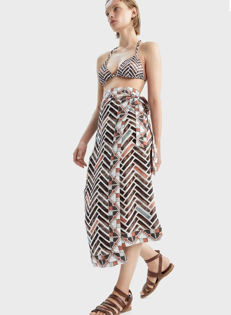 DeFacto Printed Tie Detail Beachwear