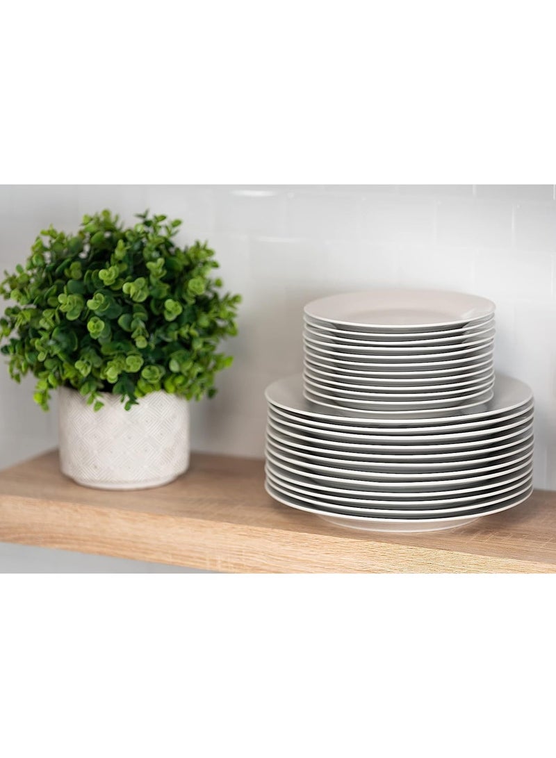 أطباق عشاء 27 سم مجموعة من 12 قطعة بورسلين أبيض - Image 4