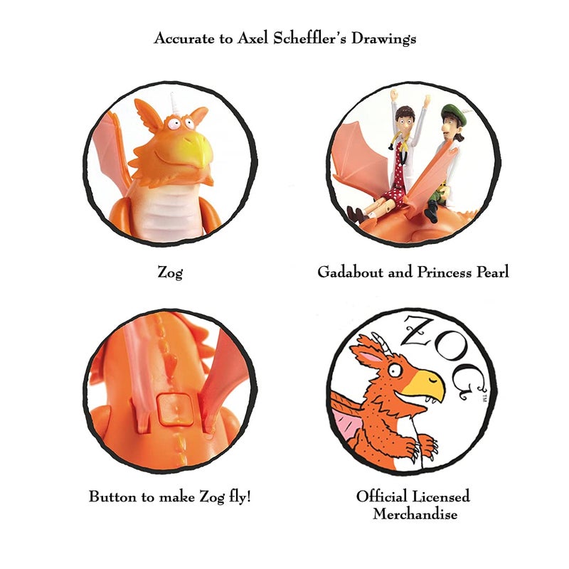 WOW! STUFF Zog and The Flying Doctors Story Time Set | Collectable Articulated Character Action Figures | Official Toys and Gifts from The Julia Donaldson Books, TV and Animation Movie Series - Image 4