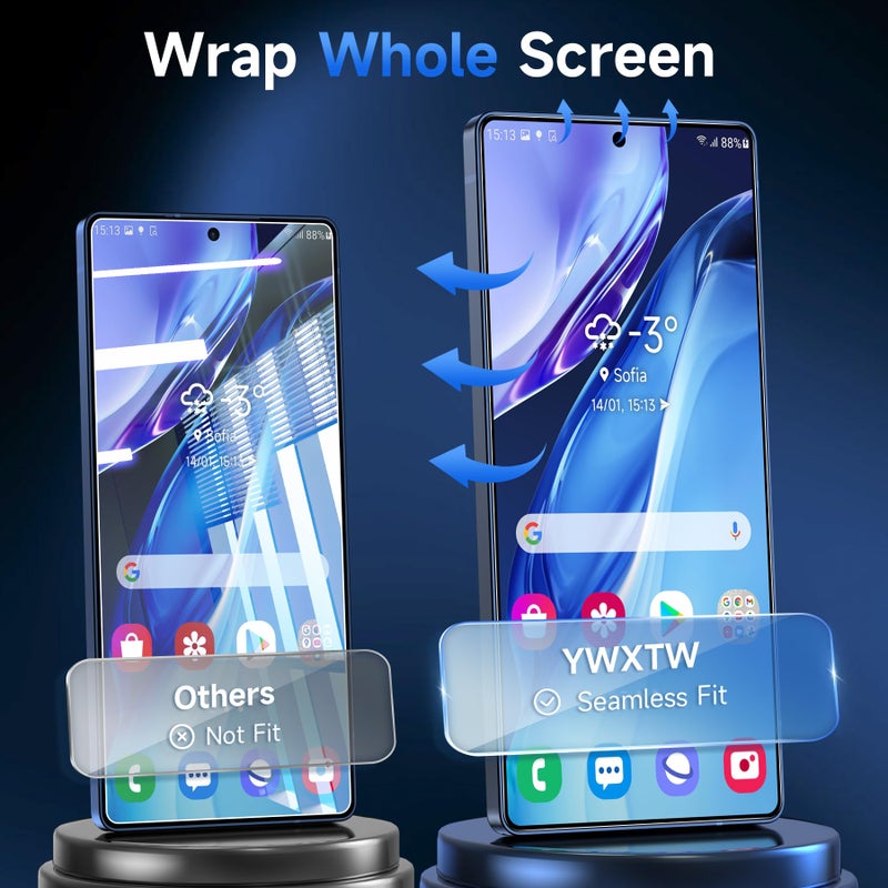 YWXTW Anti Reflective Screen Protector for Samsung Galaxy S26 Ultra, [Bubble Free] Anti Glare & EZ Unlock Tempered Glass S26 Ultra Accessories, Case Friendly, 2 Pack - Image 3