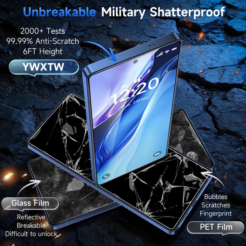 YWXTW Anti Reflective Screen Protector for Samsung Galaxy S26 Ultra, [Bubble Free] Anti Glare & EZ Unlock Tempered Glass S26 Ultra Accessories, Case Friendly, 2 Pack - Image 5