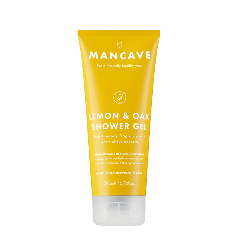 ManCave Natural Lemon & Oak Shower Gel 200ml - Image 1