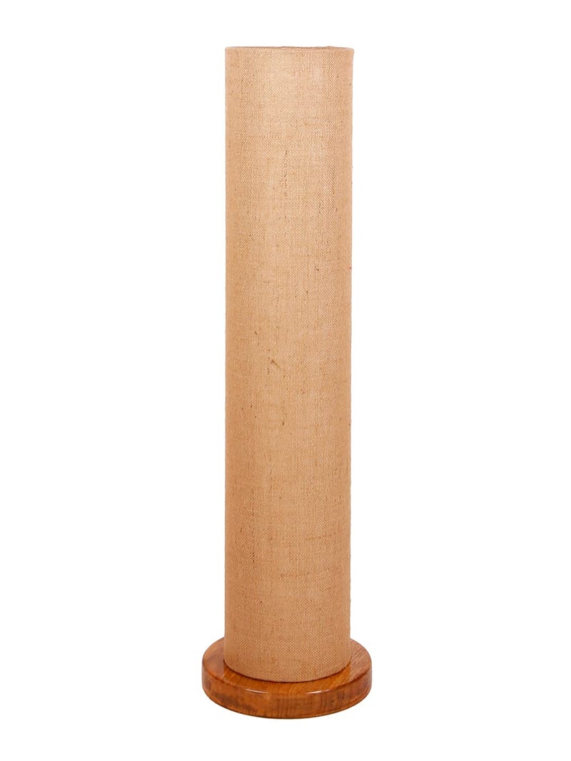 AMDHOME Beige Jute Round Shade Floor lamp with Wood Base BeigeJute - Image 4