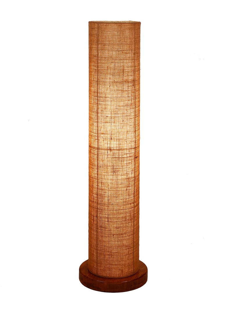 AMDHOME Beige Jute Round Shade Floor lamp with Wood Base BeigeJute - Image 3