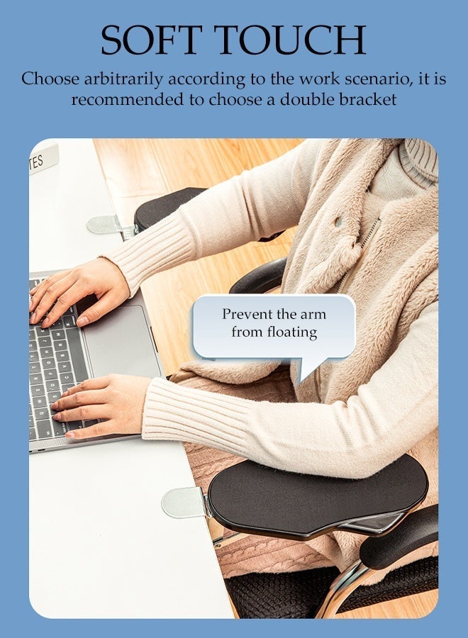 DUNISO Ergonomic Fixed Desk Arm Rest Support, No Drill Clamp On Computer Armrest with Soft Wrist Pad, Sturdy Non Rotating Elbow Support for Home Office Desk, Comfortable Arm Support for Typing Working Gaming - Image 5