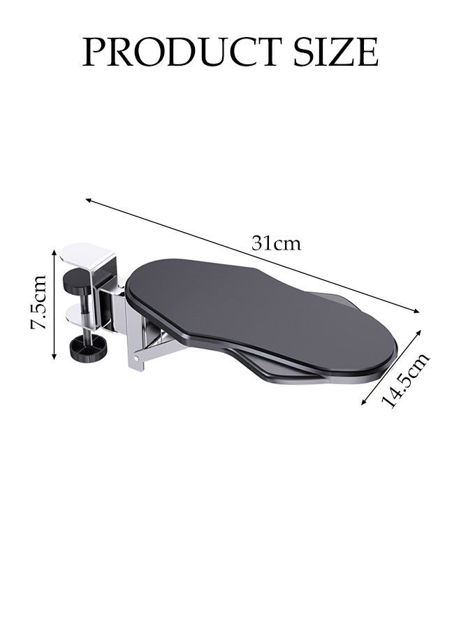 DUNISO Ergonomic Fixed Desk Arm Rest Support, No Drill Clamp On Computer Armrest with Soft Wrist Pad, Sturdy Non Rotating Elbow Support for Home Office Desk, Comfortable Arm Support for Typing Working Gaming - Image 2
