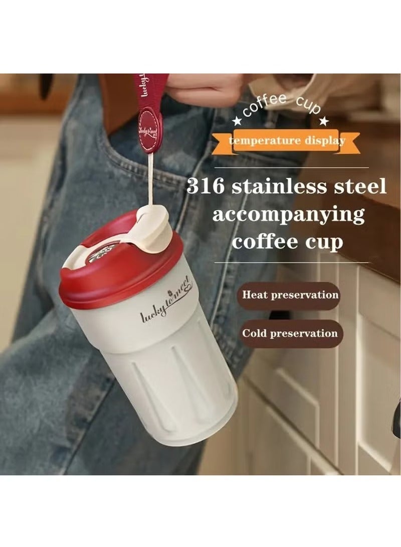 Arabest كوب ترمس من الفولاذ المقاوم للصدأ 316 كوب قهوة خارجي للسفر كوب ماء محمول هدية كوب، كوب قهوة من الفولاذ مع عرض درجة الحرارة، كوب ذكي مع إضاءة LED (وردي ذكي بنفسجي) - Image 2