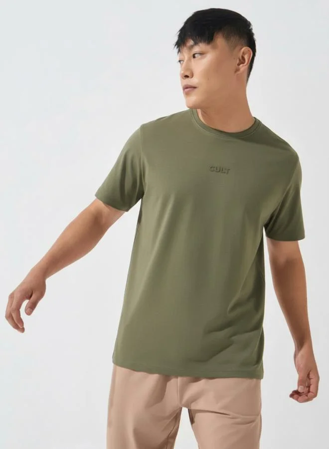 Cult Men Olive Green Short Sleeve T-Shirt