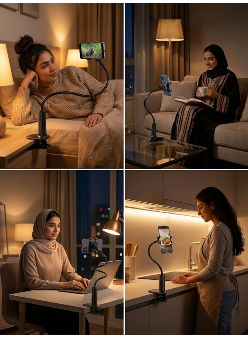JOYFOCUS Phone Holder with Rotating Screw-Base , 360-Degree Bedside Mobile Stand, for Stable Viewing (Black) Mobile phone holder stand for photography, broadcasting and monitoring - Image 4