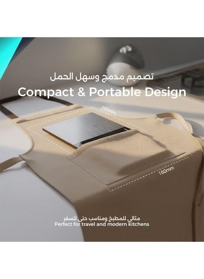 ميزان طعام ذكي (سعة 5 كجم) مع تطبيق وشاشة LED - ميزان مطبخ رقمي لتتبع السعرات الحرارية وتحليل العناصر الغذائية - نطاق وزن دقيق (2 جم - 5000 جم) بدقة 1 جم - متوافق مع تطبيق Fitdays+ - ميزان مطبخ ذكي من الفولاذ المقاوم للصدأ - يدعم وحدات قياس متعددة (جم، مل، رطل، أونصة) - شاشة LED - مثالي لتحضير الوجبات وأنظمة الحمية واللياقة البدنية. - Image 3