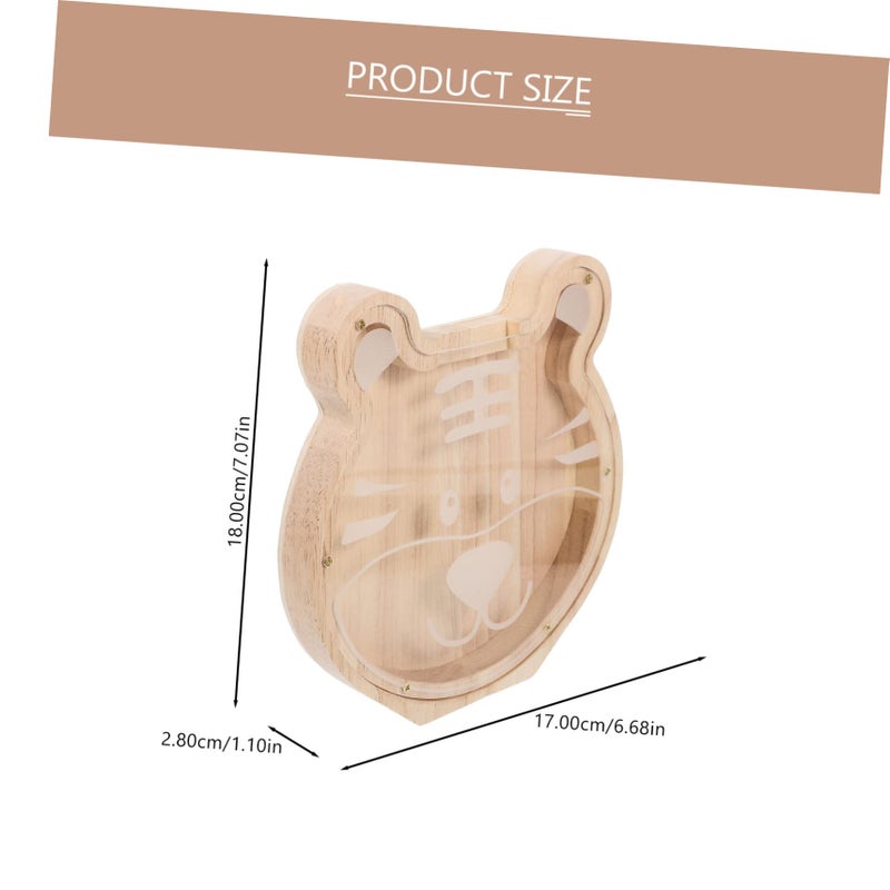 Wooden Animal Money Box Cute Piggy Bank For Kids Home Decor Savings Collector - Image 3