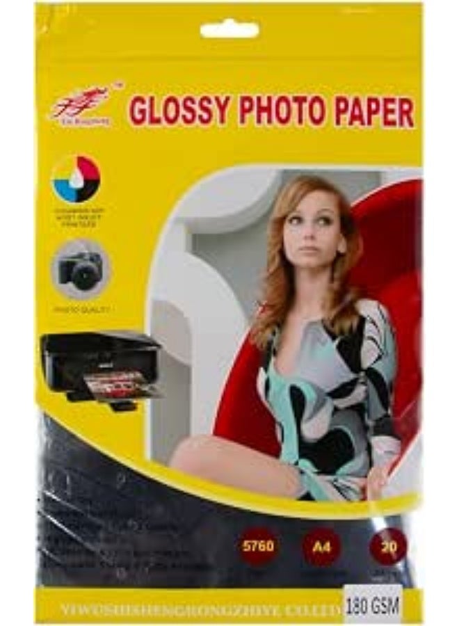 NO:A-106 A4 glossy paper pack 180g 20 sheets