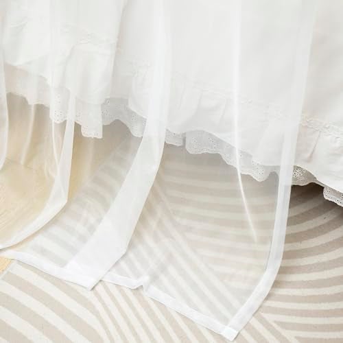 Mengersi House Bed Canopy Bed Curtains with Lights,Montessori Floor Bed Canopy for Girls Boys,Four Poster Bed Curtains House Bed Decoration (Twin/Twin XL, White) - Image 4