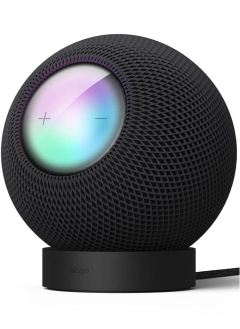Stand Compatible with Apple HomePod Mini - Proper EQ, Easier to Control with Better Indicator Visibility, Stable Mount, Anti-Slip Silicone Stand - Black
