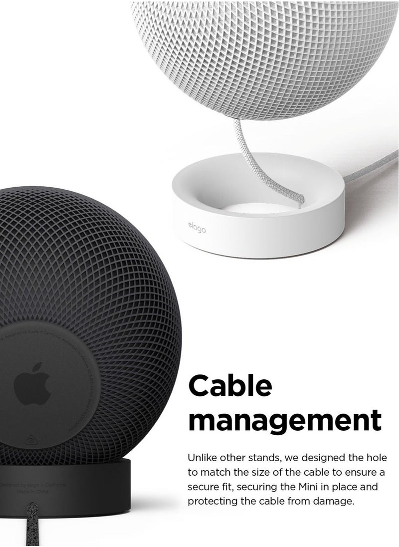 Elago - Stand Compatible with Apple HomePod Mini - Proper EQ, Easier to Control with Better Indicator Visibility, Stable Mount, Anti-Slip Silicone Stand - Black - Image 1