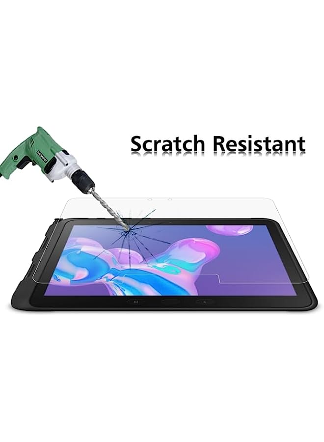 HuHa واقي شاشة من الزجاج المقوى من HuHa، متوافق مع قطعة واحدة لجهاز Galaxy Tab Active Pro T545 / Active4 Pro 9H 0.3 مم، فيلم زجاجي مقوى مقاوم للانفجار - Image 3