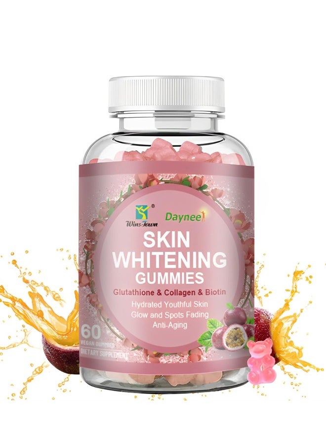 Daynee - Vegan Collagen Glutathione Skin Whitening Gummies, Unisex - Promotes Beautiful Skin, Hair, Nails & Eyelashes 60 Gummies - Image 1