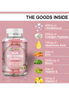 Daynee Vegan Collagen Glutathione Skin Whitening Gummies, Unisex - Promotes Beautiful Skin, Hair, Nails & Eyelashes 60 Gummies  - Image 3