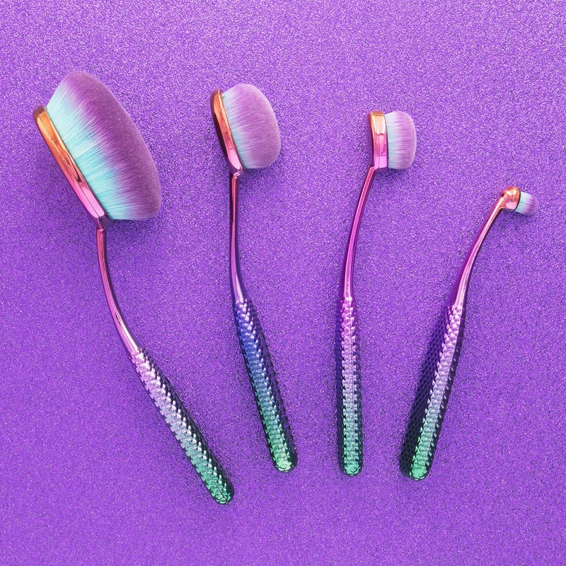 MODA Prismatic 4pc Face Makeup Brush Kit â€“ Oval Brushes Perfect for Foundation, Contouring & Highlighting with Soft Vegan Filaments - Image 4