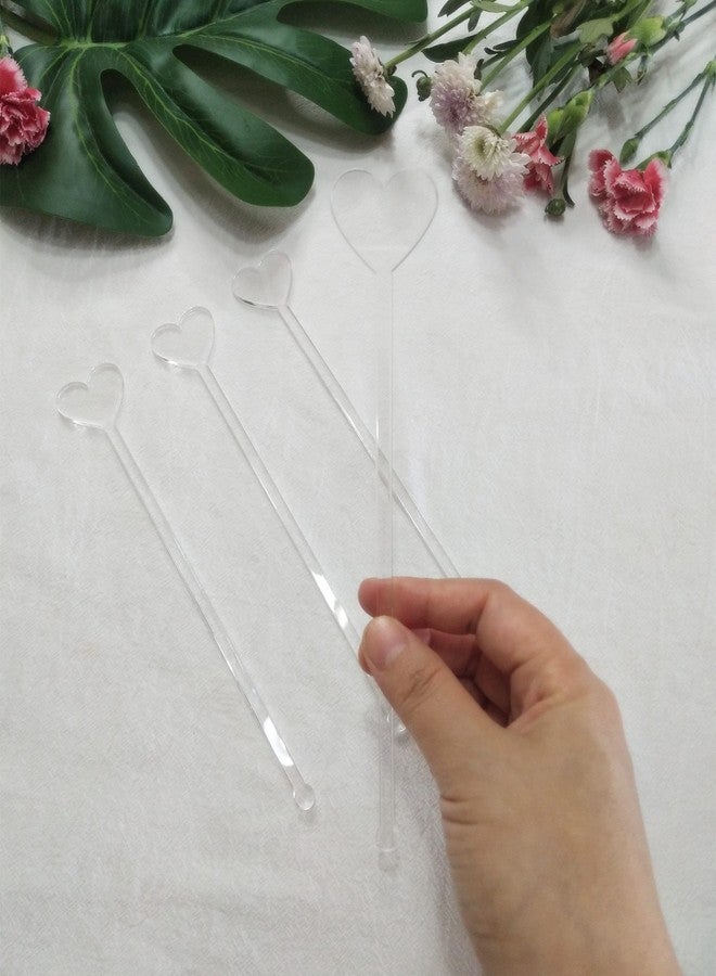 XIAOYUE 20pcs Heart Shaped Blank Acrylic Drink Stirrers, Perfect for Birthdays & Weddings - Image 3
