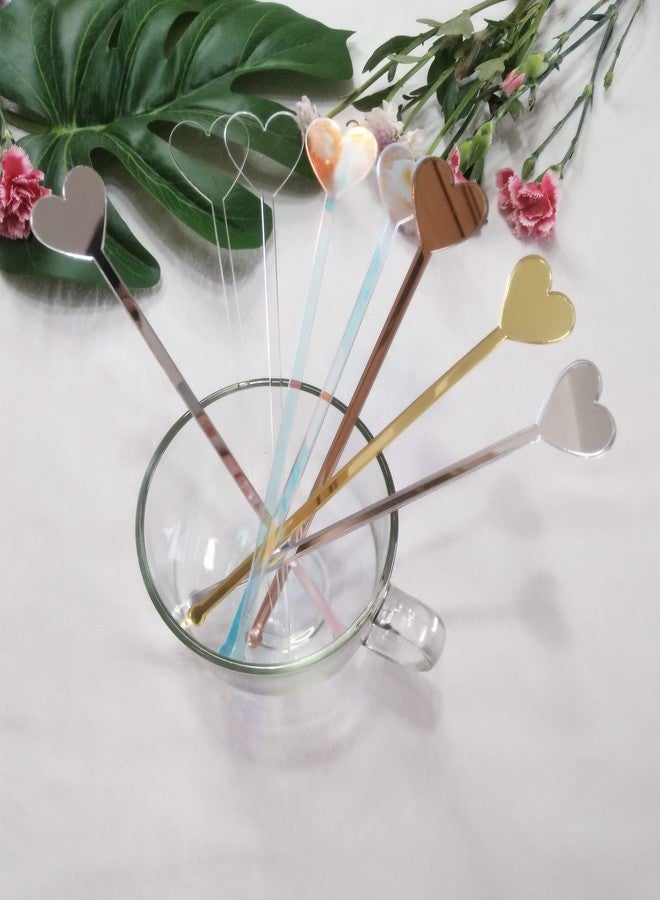 XIAOYUE 20pcs Heart Shaped Blank Acrylic Drink Stirrers, Perfect for Birthdays & Weddings - Image 4
