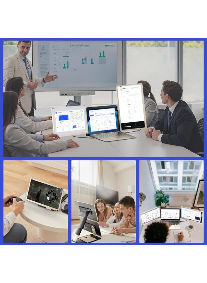 15.6-Inch Triple Portable Monitor Extender for Laptops (13"-17.3") - Dual 1080P FHD Detachable Screens, 11 Display Modes, Plug & Play, Compatible with Windows, macOS, Android & Gaming Consoles - Image 5