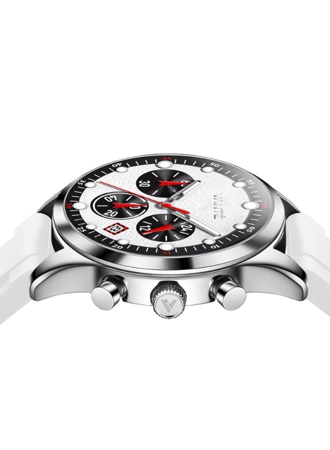 VOGUE VENUE VANTE Series Sporty White Chronograph Watch for Men with Rubber Strap by VOGUE VENUE-VNT012 - Image 5