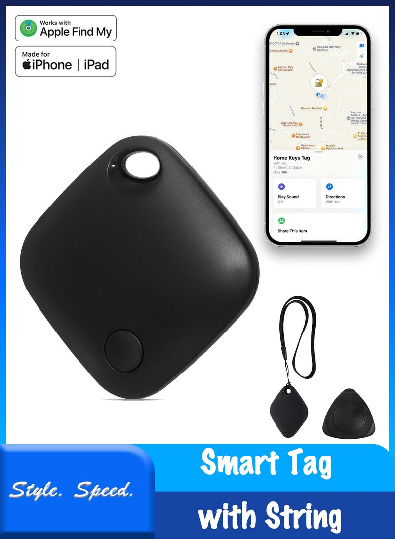 Smart GPS Tracker for Pets, Vehicles, Keys & Luggage - Compatible with Apple Find My App (iOS Only), Real-Time Global Location Tracking, Long Battery Life, Geo-Fencing, 1 Pack-Black  - Image 1