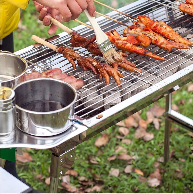 Skewers - Jumbo size BBQ skewers for grilling kebabs, shish, and kofta with 10 stainless steel roasting sticks, ideal for marshalling marshmallows, sausages, and more. - Image 5