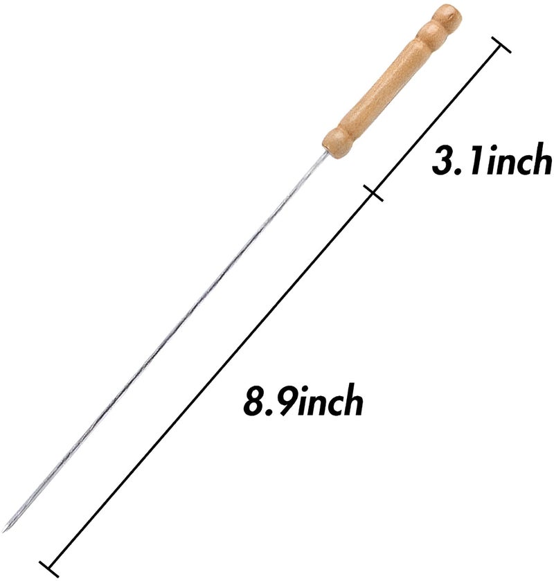 Skewers - Jumbo size BBQ skewers for grilling kebabs, shish, and kofta with 10 stainless steel roasting sticks, ideal for marshalling marshmallows, sausages, and more. - Image 2