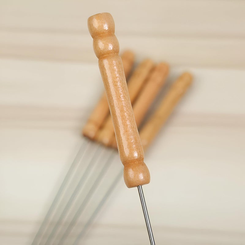 Skewers - Jumbo size BBQ skewers for grilling kebabs, shish, and kofta with 10 stainless steel roasting sticks, ideal for marshalling marshmallows, sausages, and more. - Image 3