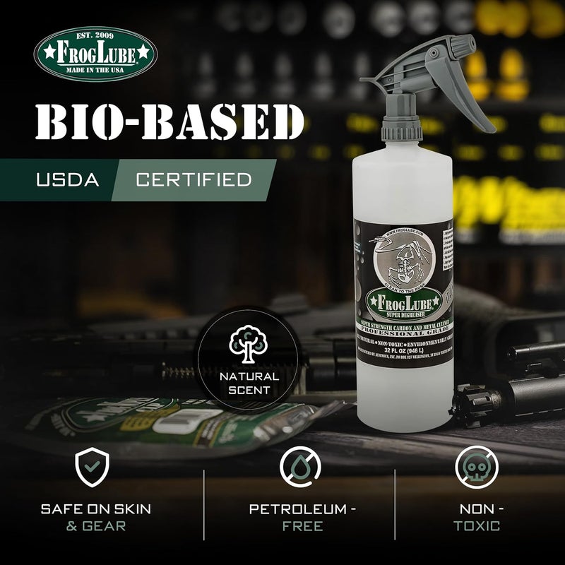 FrogLube Super Degreaser – Concentrated Gun Cleaner Spray – Heavy Duty, Non-Toxic Gun Cleaning Solvent for Carbon, Copper, Fouling & Lead – Formulated by Retired Navy Seal - Image 2