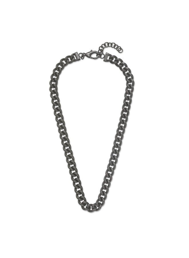POLICE Crank Grey Textured Chain Necklace for Men - Image 1
