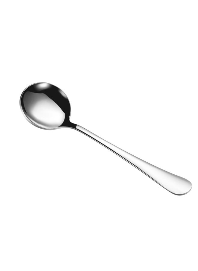 Internet Celebrity Spoon No.3 Round Spoon Golden Lotus Root Starch Spoon Home Hotel School Student Thickened Stainless Steel Spoon Spoon-Specifications:No. 3 Round Spoon Color (silver) 10g  - Image 5