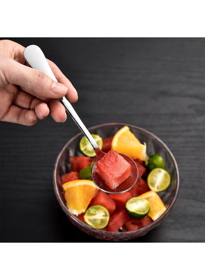Internet Celebrity Spoon No.3 Round Spoon Golden Lotus Root Starch Spoon Home Hotel School Student Thickened Stainless Steel Spoon Spoon-Specifications:No. 3 Round Spoon Color (silver) 10g  - Image 3