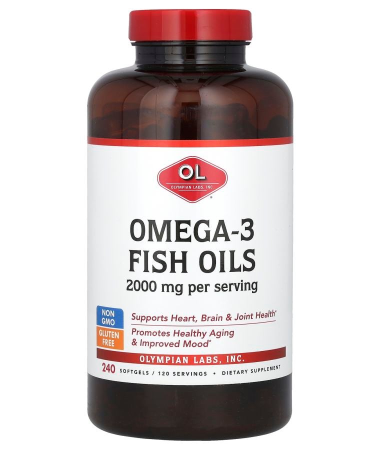 Olympian Labs Omega-3 Fish Oils 240 Softgels (1000 mg per Softgel)