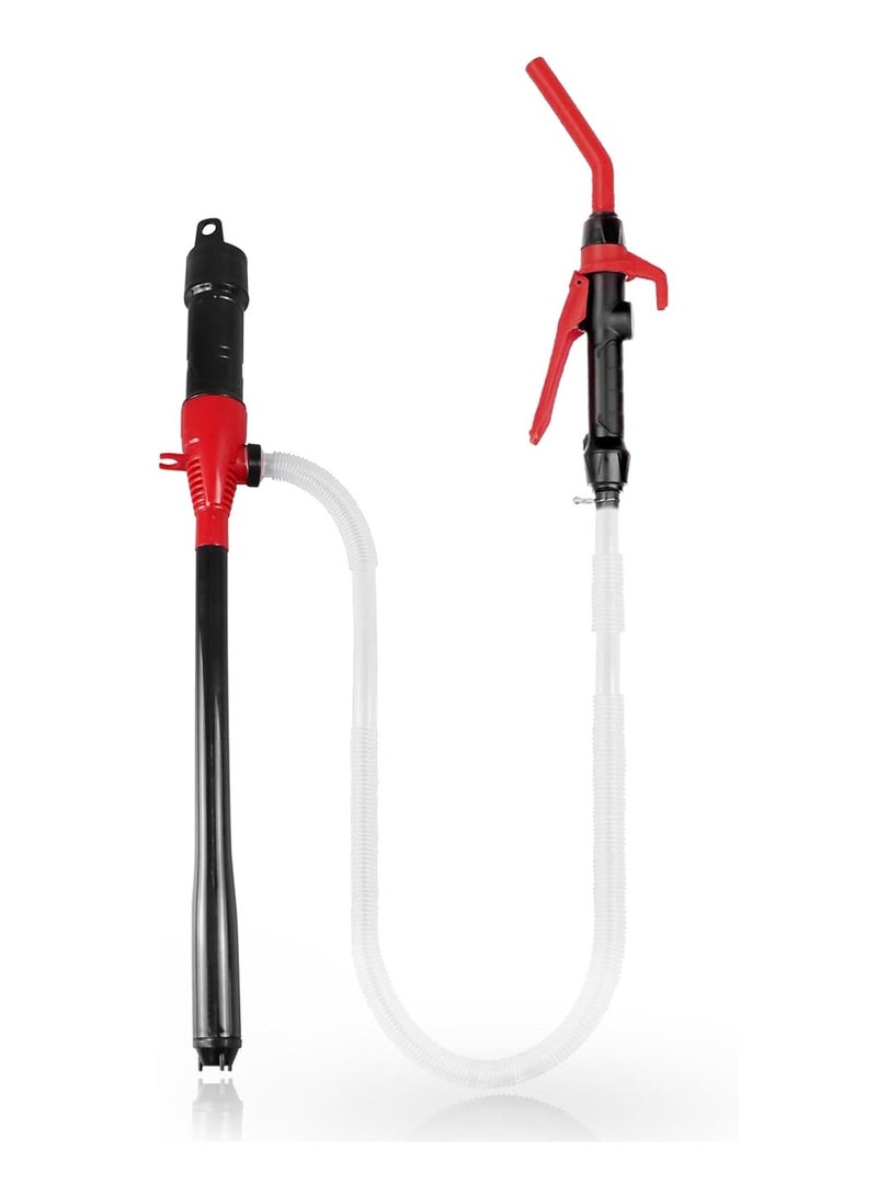SYOSI Fuel Transfer Pump Portable 2.2 GPM Transfer Pump with Nozzle Battery Operated Electric Siphon Pump 3 FT Extra Long Hose Fits All Size Cans Portable Liquid Pump Transfers Gasoline Water - Image 1