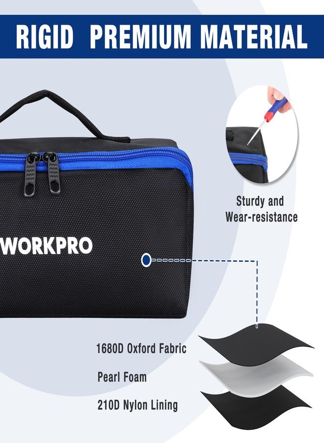 WORKPRO Tool Bag with Zipper, 10" Utility Wide Mouth Heavy Duty Tool Storage Bag, Multipurpose Zipper Tool Pouch Tote Bag for Organizer 3-pack - Image 4