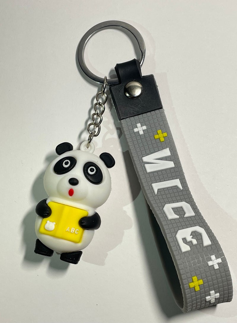 Generic Distinctive cartoon keychain distinctive accessory panda bear key chain with ribbon that fits with car keys wallets and bags beautiful creative gift - Image 2