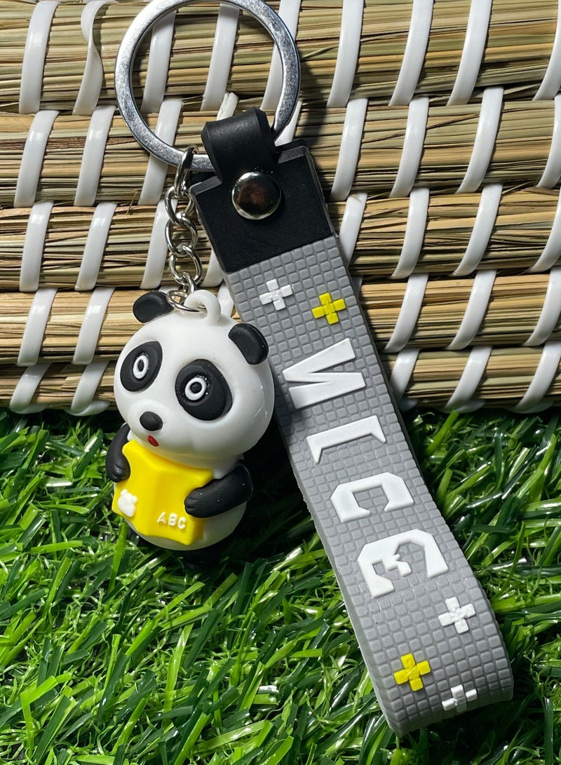 Generic Distinctive cartoon keychain distinctive accessory panda bear key chain with ribbon that fits with car keys wallets and bags beautiful creative gift - Image 1