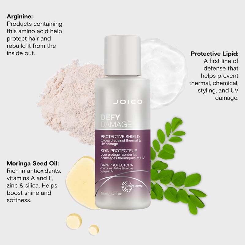 Joico Defy Damage Protective Shield | For Damaged, Color-Treated Hair | Protect Against UV & Thermal Damage | Strengthen Bonds & Preserve Hair Color | With Moringa Seed & Arginine | 1.7 Fl Oz - Image 5
