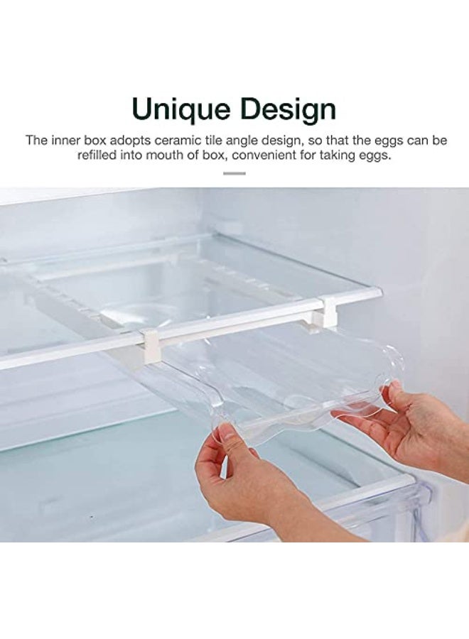 Transparent Stackable Fridge Storage Box, Sliding Drawer Fridge Storage Bin, Sliding Kitchen Storage Fridge Egg Holder  - Image 3