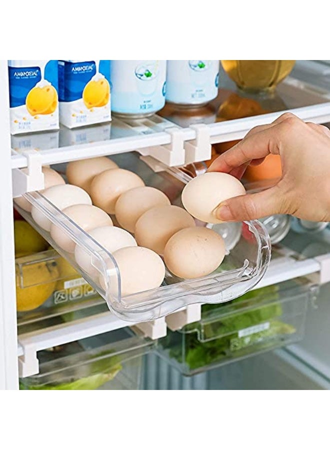 Transparent Stackable Fridge Storage Box, Sliding Drawer Fridge Storage Bin, Sliding Kitchen Storage Fridge Egg Holder  - Image 4