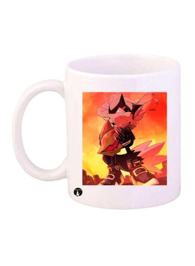 RYN Sonic Video Game Printed Coffee Mug White/Red/Yellow