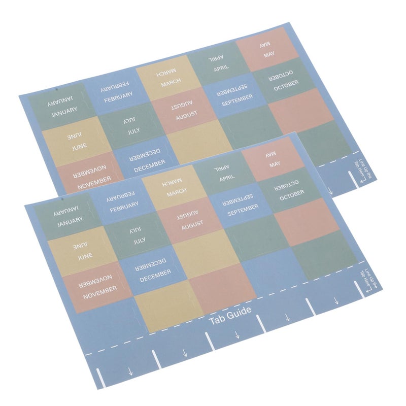 Monthly Planner Tabs Stickers 2 Sheets Set Colorful Index Dividers For Office Supplies - Image 2